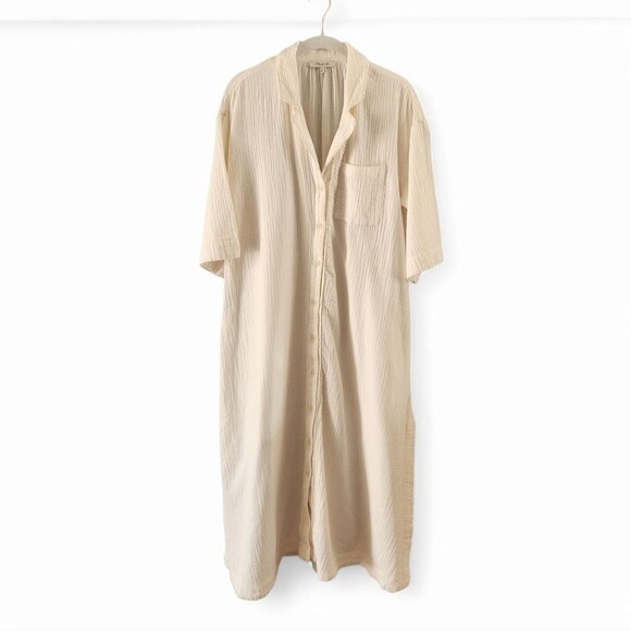 Madewell Light-Spun Cover Up Maxi Shirt Dress In Lighthouse S - Picture 2 of 10